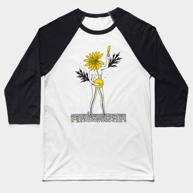 Flower Baseball T-Shirt by Daria Kusto